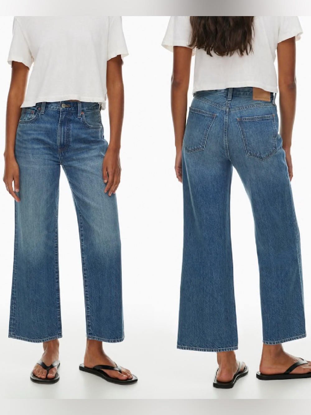 Aritzia Denim Forum The Farrah Hi-Rise Wide Cropped Jean Size 26